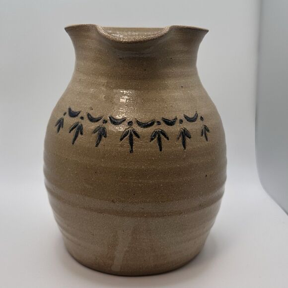 Vintage Rustic Primitive Hand Thrown Pottery Vase Brown 1998 Artist Signed - Picture 4 of 10